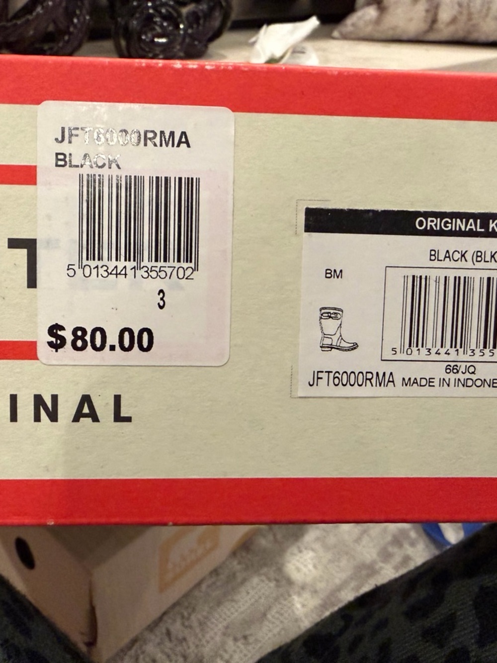 Hunter Black Rubber Knee-High Rain Boots with Red Logo - Picture 5 of 5